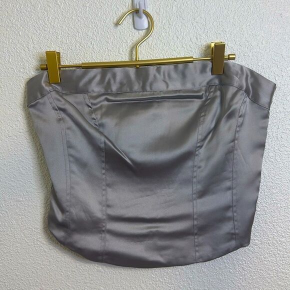 NWT- Wild Fable-Grey Satin fitted Bustier Tube Top -Size Medium - Picture 1 of 8